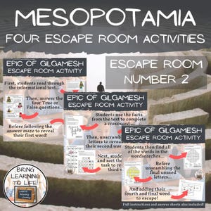 Ancient Mesopotamia Escape Room Activity Bundle | 5th Grade & 6th Grade ...