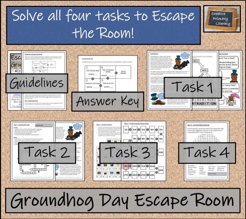 Groundhog Day Escape Room Activity - Etsy