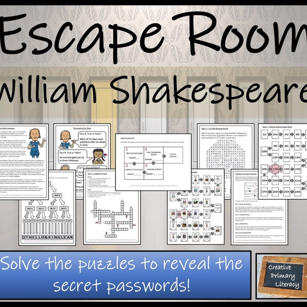 William Shakespeare Escape Room Activity