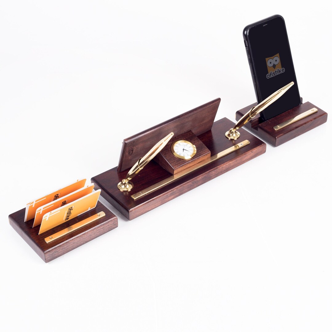 Personalized Wood Desk Name Plate Set Hand Made Solid Name Etsy