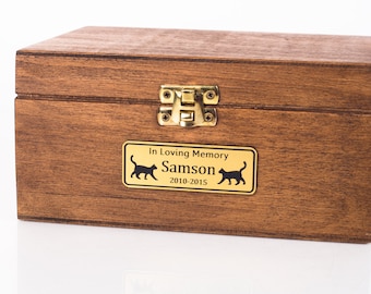 Custom Personalized Engraved Pet Memorial Plaque | Gold Name Plate Memory of Plaque Cats Dogs Pets Urn Ash Box Engraving Cat Dog Tag