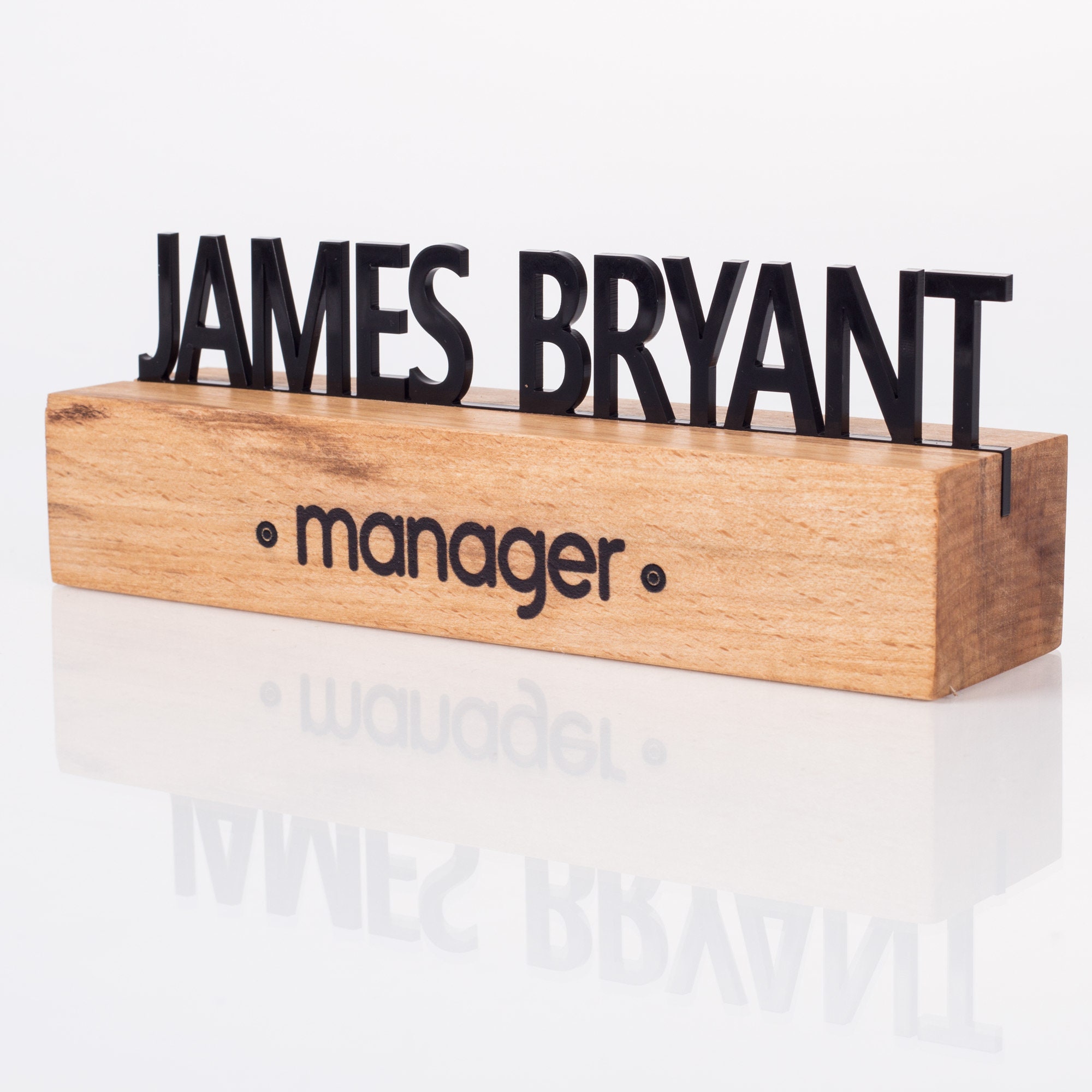 Solid Wood Desk Name Plate, New Office Lux Gift Desk Sign Engraved Table Sign, Wood Office