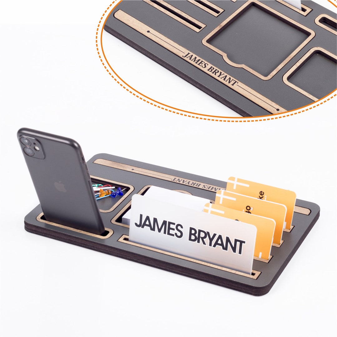 Wood Desk Name Plate Office Desk Organizer New Business Gift Engraved