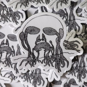 Crying Plants Sticker, Matte Vinyl Sticker, Dark Sticker, Laptop Sticker, Journal Decor, Water Bottle Sticker, Plant Illustration Sticker
