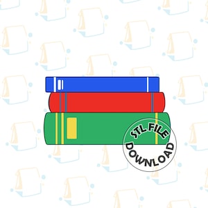 Stack of Books -Digital STL File Download for Cookie Cutter / Fondant Cutter / Clay Cutter