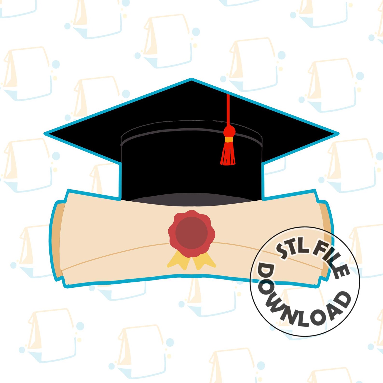 Graduation Cap & Diploma Cookie Cutter / Fondant Cutter / Clay Cutter ...