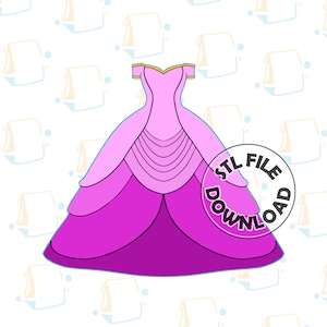 Gown  / Princess - Digital STL File Download for Cookie Cutter / Fondant Cutter / Clay Cutter
