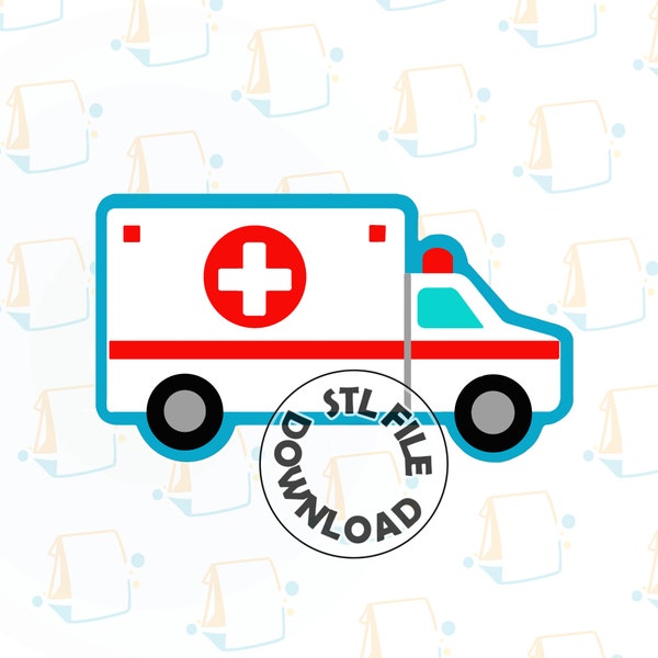 Ambulance  -  Digital STL File Download for Cookie Cutter / Fondant Cutter / Clay Cutter