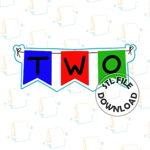 3 Flag Pennant Banner -  Digital STL File Download for Cookie Cutter / Fondant Cutter / Clay Cutter