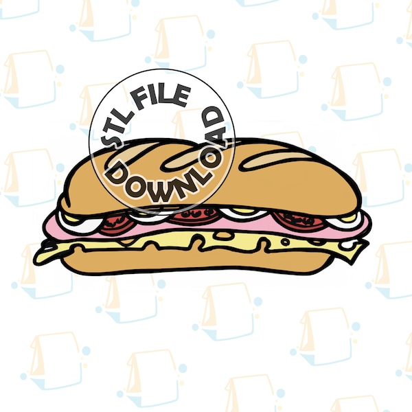 Sub Sandwich  -  Digital STL File Download for Cookie Cutter / Fondant Cutter / Clay Cutter