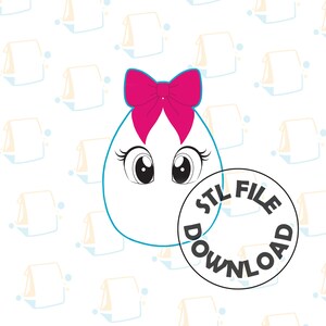 Egg With Bow / Easter - Digital STL File Download for Cookie Cutter / Fondant Cutter / Clay Cutter