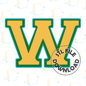 Varsity Letter - W - Descarga de archivos STL digitales para cortador de galletas / cortador de fondant / cortador de arcilla