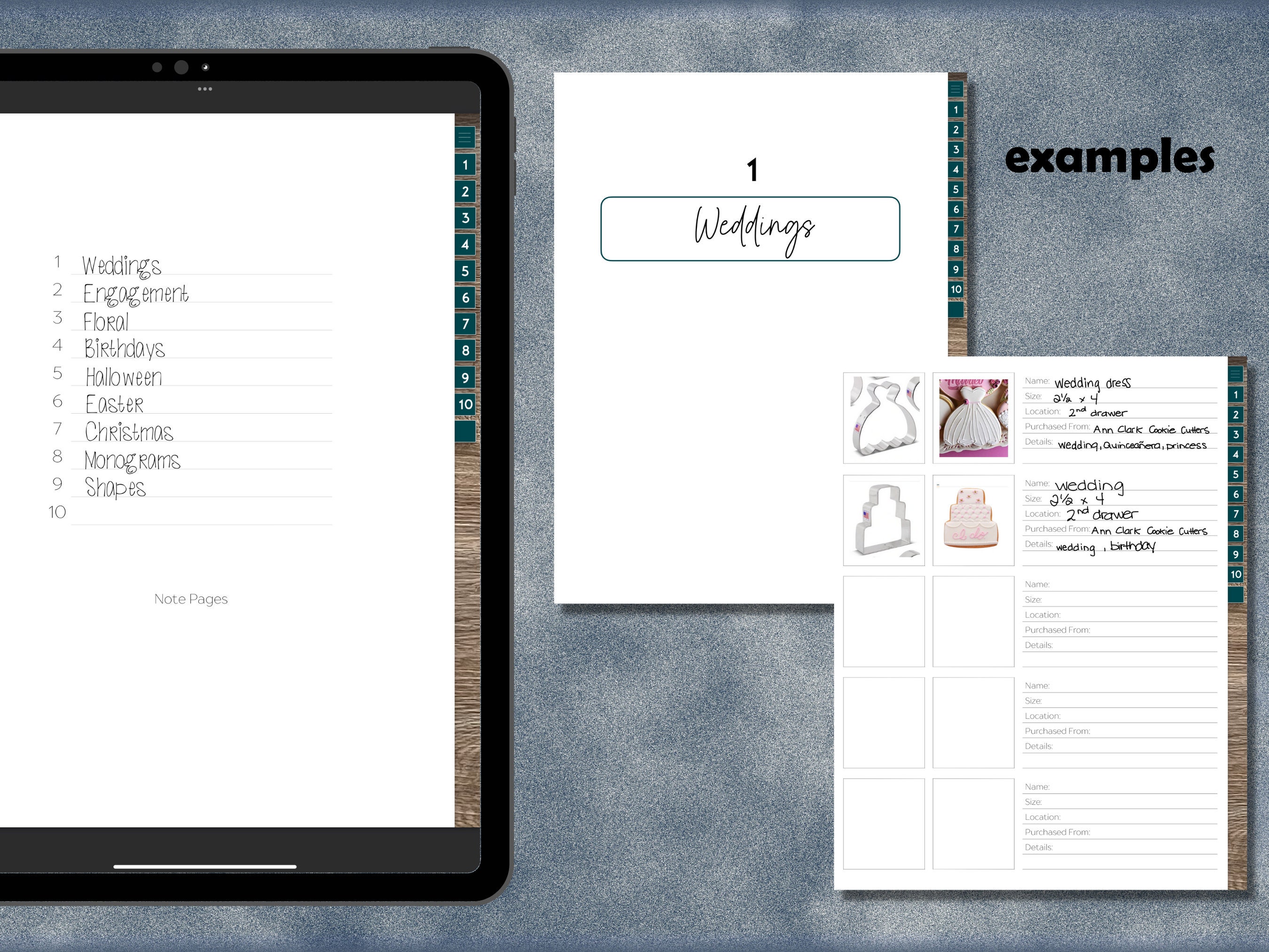 Digital Cookie Cutter Organizer Etsy