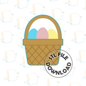 Easter Basket / Eggs - Digital STL File Download for Cookie Cutter / Fondant Cutter / Clay Cutter