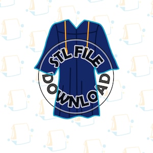 Graduation Robe - Digital STL File Download for Cookie Cutter / Fondant Cutter / Clay Cutter