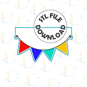 Flag Pennant Banner -  Digital STL File Download for Cookie Cutter / Fondant Cutter / Clay Cutter