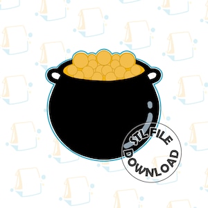 Kruka med guld / St. Patrick's Day - Digital STL-filnedladdning för kakform / fondantform / leraform