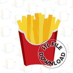 French Fries - Digital STL File Download for Cookie Cutter / Fondant Cutter / Clay Cutter