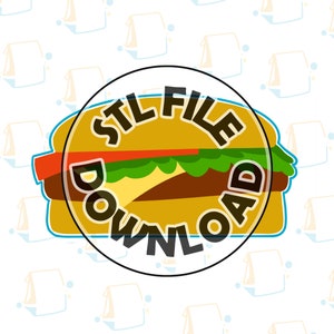Hamburger - Digital STL File Download for Cookie Cutter / Fondant Cutter / Clay Cutter