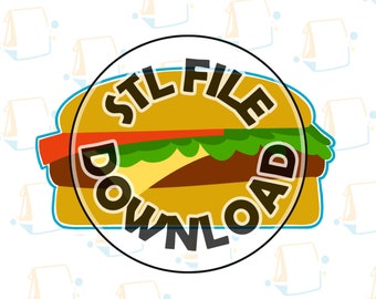 Hamburguesa - Descarga de archivos STL digitales para cortador de galletas / cortador de fondant / cortador de arcilla
