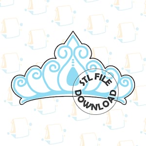Tiara 2 / Crown / Queen / Princess - Digital STL File Download for Cookie Cutter / Fondant Cutter / Clay Cutter