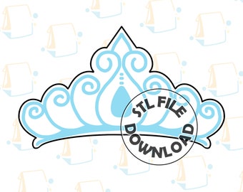 Tiara 2 / Crown / Queen / Princess - Digital STL File Download for Cookie Cutter / Fondant Cutter / Clay Cutter