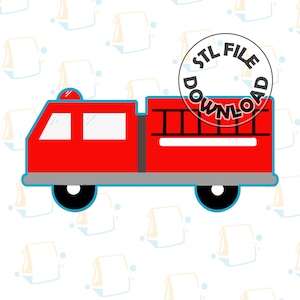 Fire Truck Side -  Digital STL File Download for Cookie Cutter / Fondant Cutter / Clay Cutter