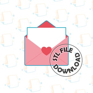 Sobre de carta / Día de San Valentín - Descarga de archivo STL digital para cortador de galletas / cortador de fondant / cortador de arcilla