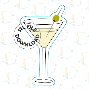 Martini Glass  -  Digital STL File Download for Cookie Cutter / Fondant Cutter / Clay Cutter