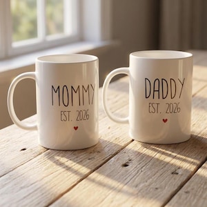 Mug personnalisé pour maman ou papa : date d'échéance personnalisée, futurs parents | Tasse à café pour papa | Faire-part de grossesse