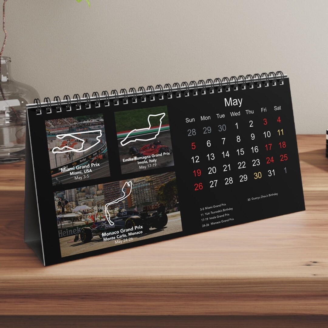 The 2024 F1 Desk Calendar 10 X 5 Etsy