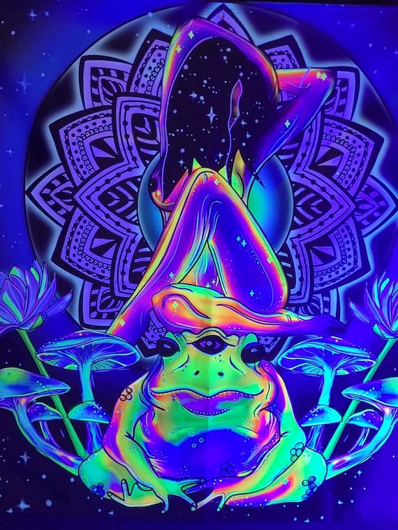 Toad Trip UV reactive backlight Matt tapestry backdrop