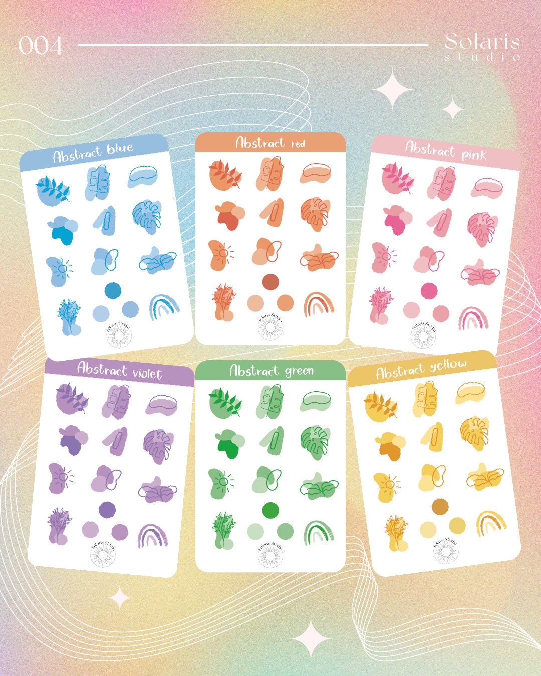 Abstract Sticker Sheet // Minimalist, Perfect for Bujo, Sticker ...