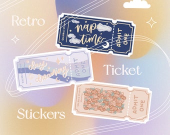 Adesivo Fantasy Ticket: Adesivo fustellato floreale retrò