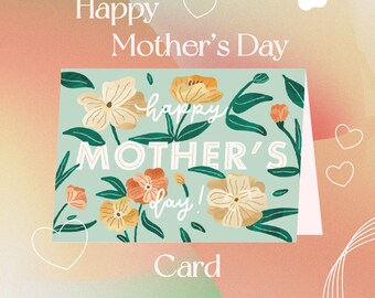 Biglietto di auguri per la festa della mamma // Biglietto floreale allegro per la mamma, biglietto A6 per la migliore mamma, biglietto di auguri per lei, biglietto d'amore per la mamma