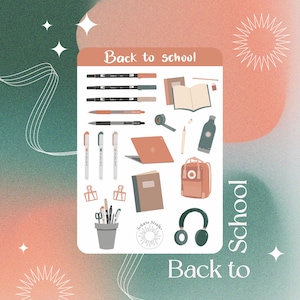 Back to School Sticker Sheet // bujo Sticker, Planer Sticker, Sticker Sammlung, College Sticker, Scrapbooking Sticker, Papeterie