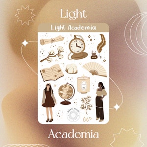 Folha de adesivos Light Academia // adesivos retrô bujo, adesivos vintage planejador, scrapbooking romântico, adesivos de literatura, decoração leve e temperamental