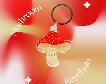 Portachiavi a forma di fungo // Portachiavi a forma di fungo per zaini, borse e chiavi, grazioso portachiavi autunnale, accessori con ciondolo a forma di fungo, portachiavi a forma di foresta