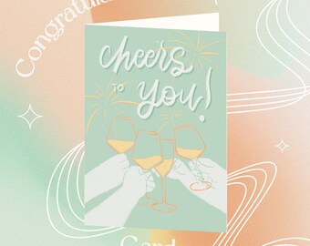 Biglietto di auguri "Cheers to You": biglietto di congratulazioni minimalista