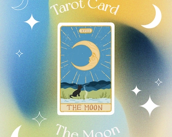 The Moon Tarot Card Sticker, Witchy Astrology, Handmade Matte Flake