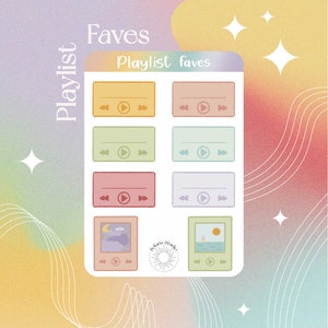 Playlist Sticker Sheet // bujo stickers, journal stickers, planner stickers, stationery, scrapbooking stickers