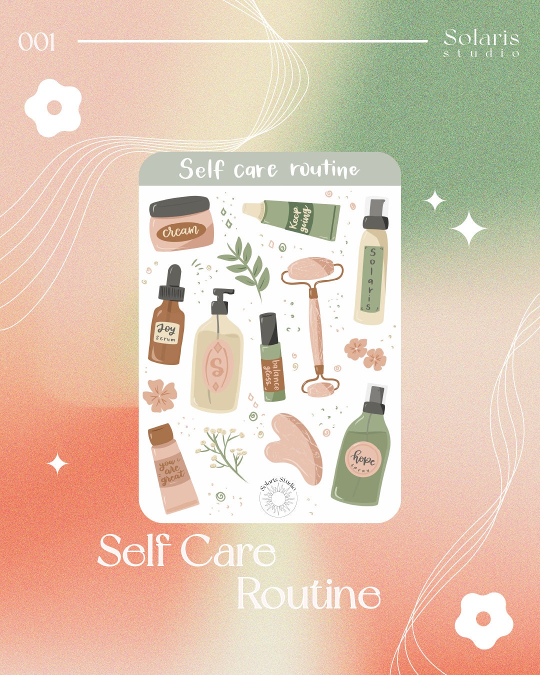 Self Care Routine Sticker Sheet // Journal Self Care Stickers, Self Love Stickers, Therapy ...