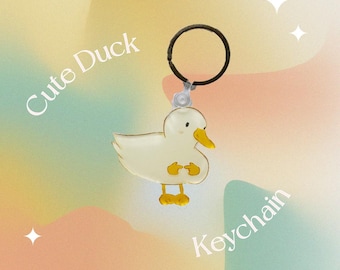 Portachiavi a forma di anatra carina // Portachiavi a forma di anatra carina e timida per chiavi e cerniere, grazioso accessorio per borsa, adorabile portachiavi regalo per lei e i bambini