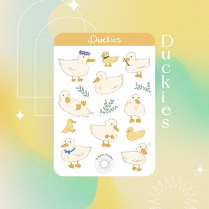 Enten Stickerbogen // süße Bujo Sticker, niedliche Enten Sticker, niedliche Enten Sticker, Bauernhof Tiere Sticker für Scrapbooking, Sticker Pack