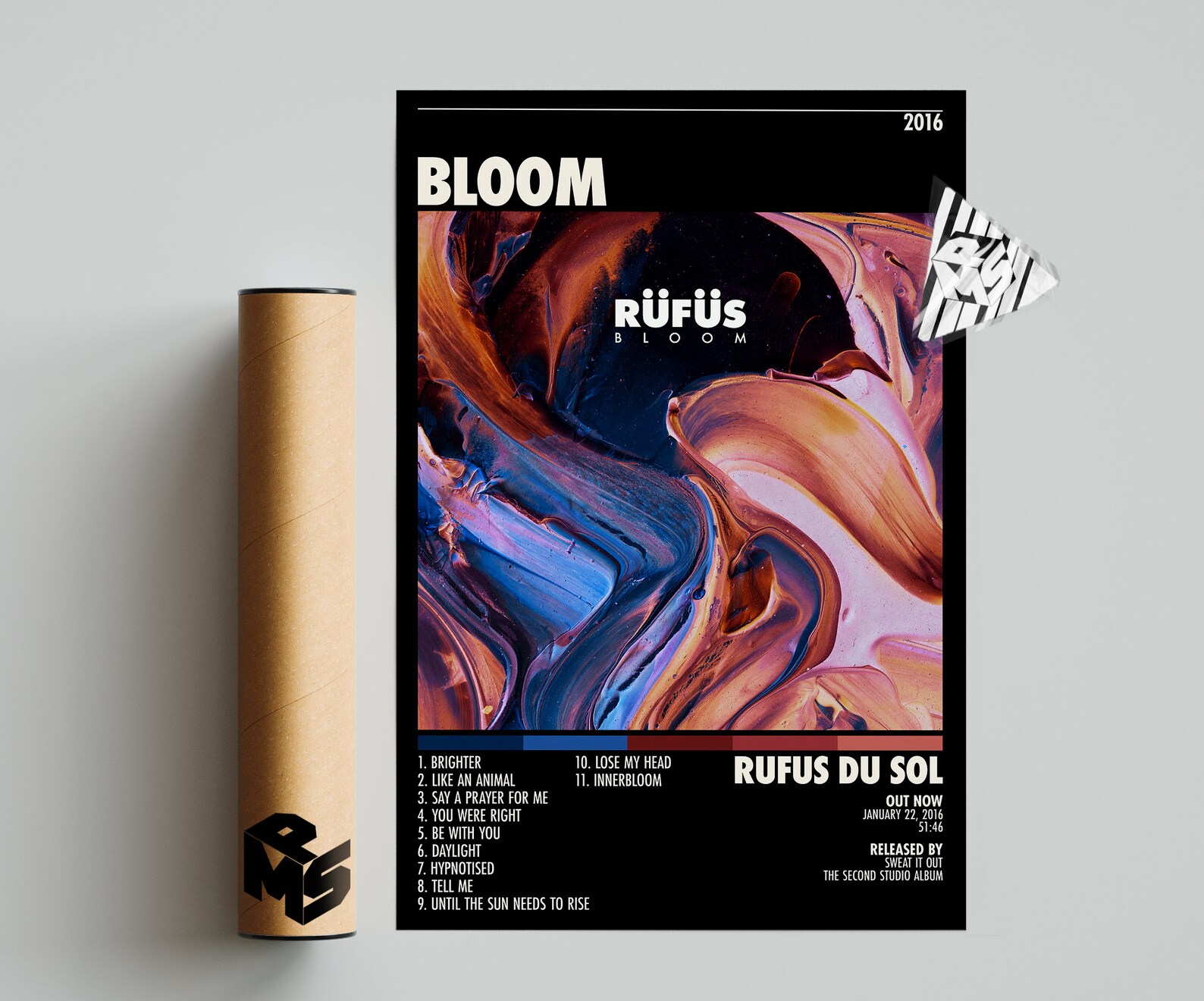 Rufus Du Sol Poster Bloom Poster Rüfüs Du Sol Tracklist Etsy Hong Kong