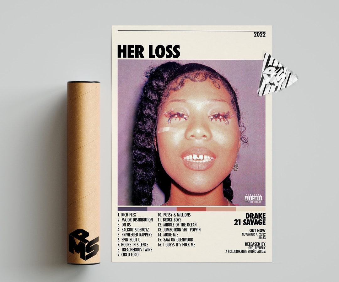 Drake Poster Her Loss Poster Drake Her Loss Tracklist Etsy