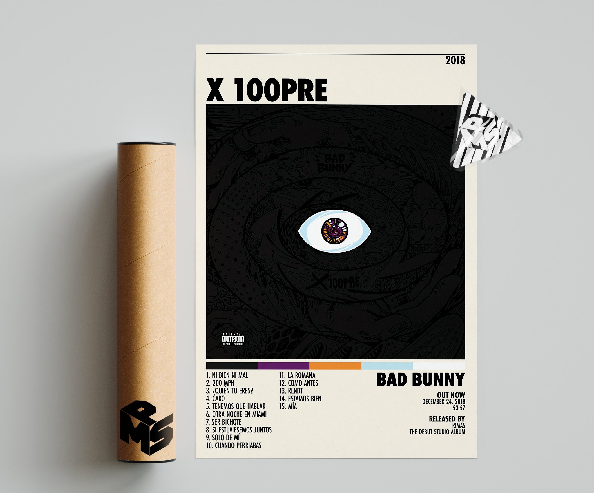 Bad Bunny Poster X 100PRE Poster X100PRE Tracklist Album Etsy Hong Kong