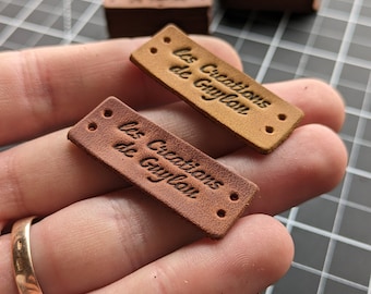 Personalized leather labels, Leather tags , Custom Labels, Knitting leather Labels, Knitting Tags, Labels in leather, Custom leather Labels.