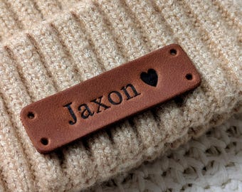Personalized Leather Name Label. Personalized Leather Patch. Custom Leather Patch. Leather name Tags. Sew On Leather Tag. Custom Tag. Patch.