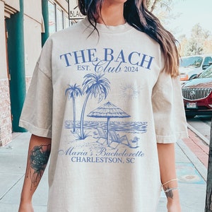 Custom Beach Bachelorette Party Shirts Personalized Coastal Bach Club Shirt Bridal Party Gift Beach Social Club Luxury Bridesmaid  Tee